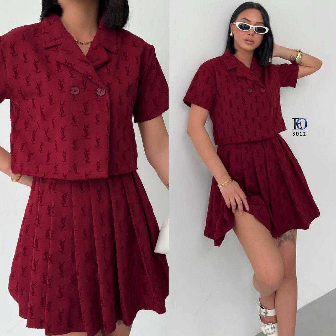 YSEL Fabric Imported Double Flock Printed Set