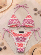 Bikini LV rosa, morado y blanco