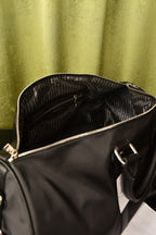'- Re-Nylon and Brushed Leather Duffel Bag