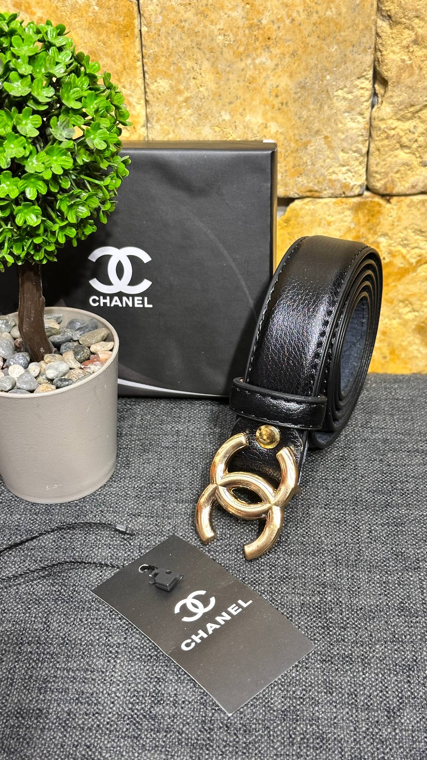 CH Leather Belt - Black