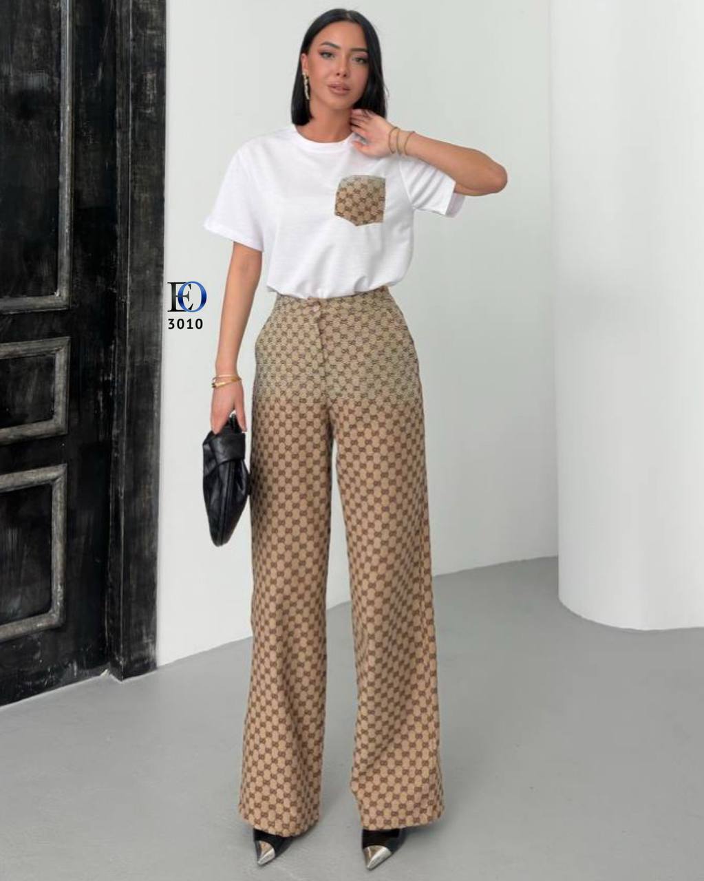 Conjunto de tejido Jacquard entrelazado con detalles de pedrería de alta calidad