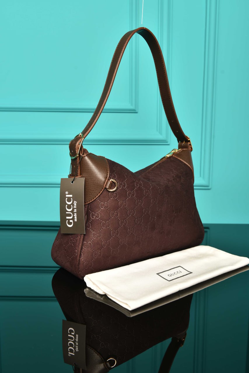 Emblem Small Shoulder Bag in Suede