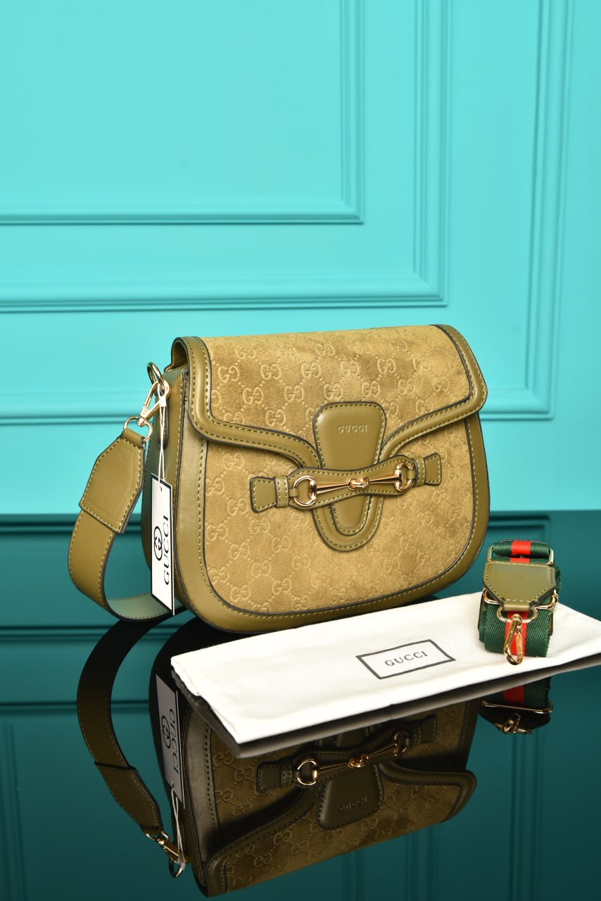 Horsebit Shoulder Bag in Suede