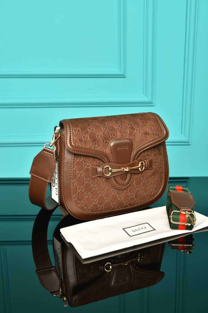 Horsebit Shoulder Bag in Suede