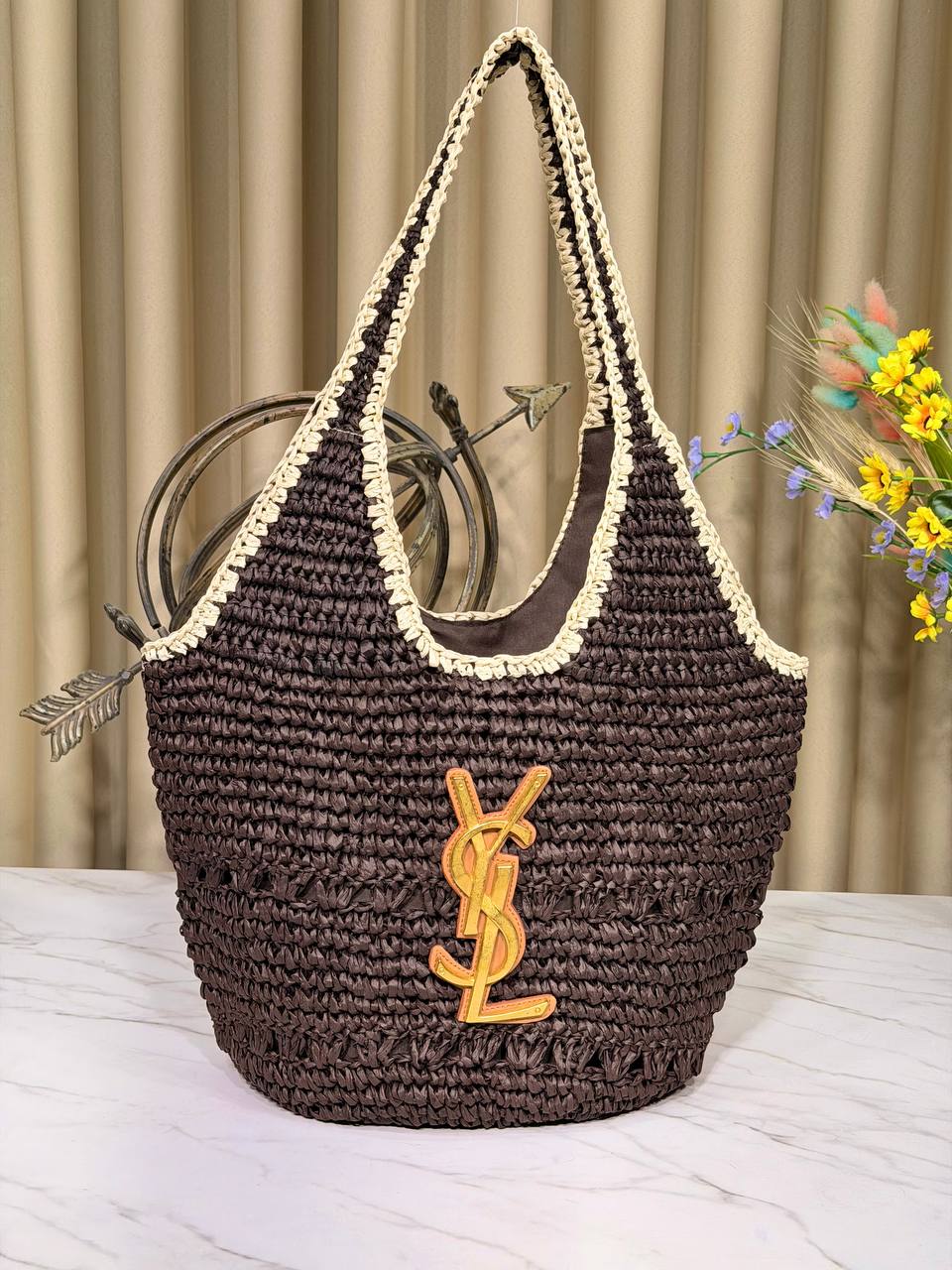 ICARE MAXI SMALL Raffia beach BAG