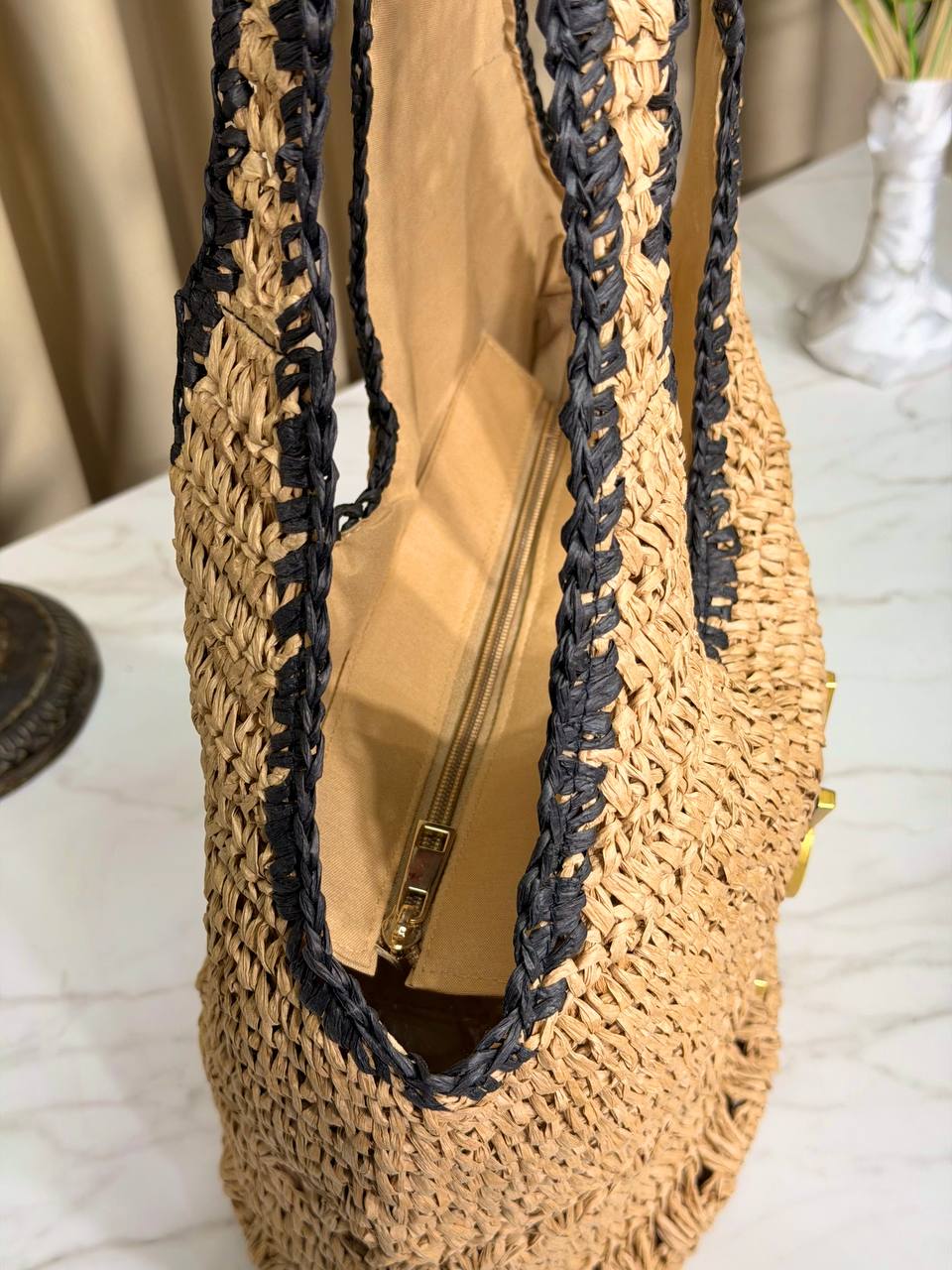 ICARE MAXI SMALL Raffia beach BAG