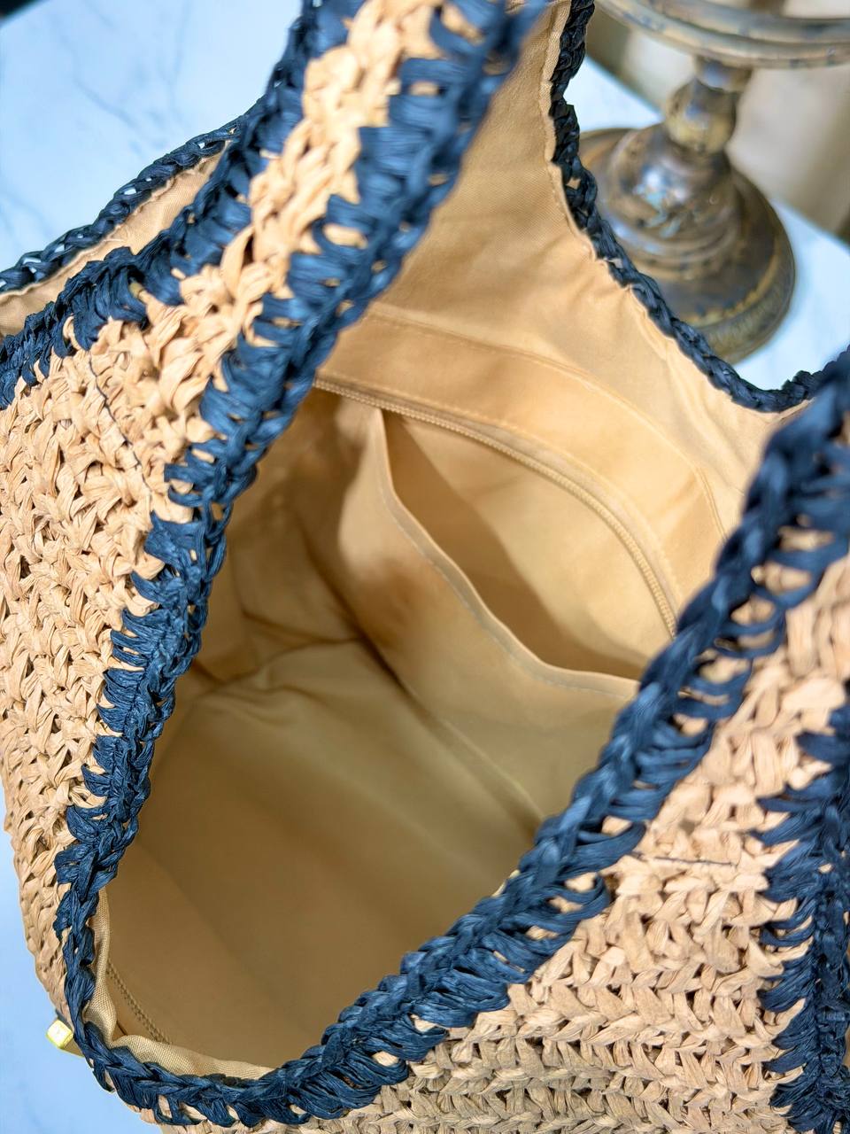 ICARE MAXI SMALL Raffia beach BAG