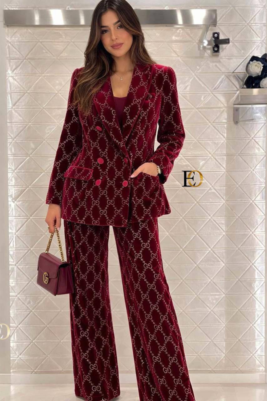Velvet Set with Rhinestones