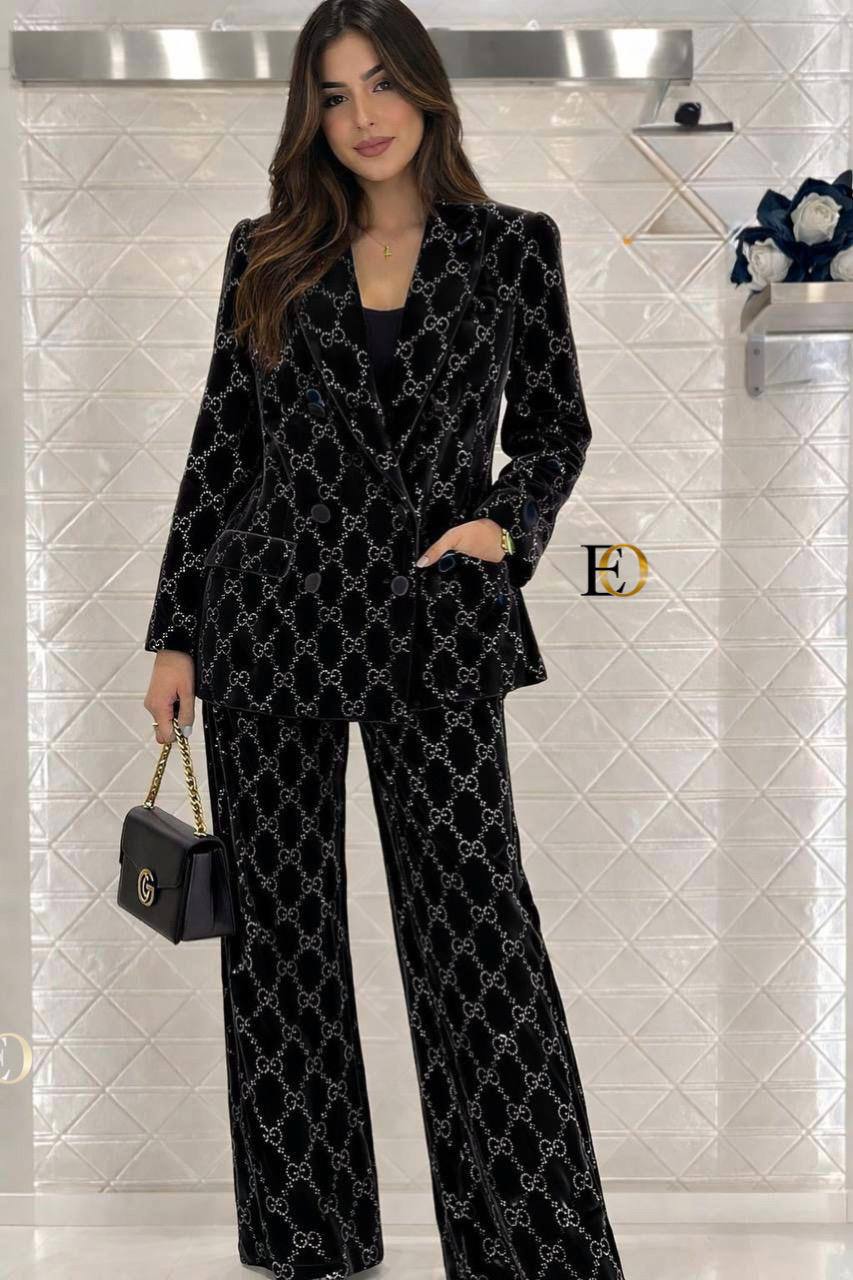 Velvet Set with Rhinestones
