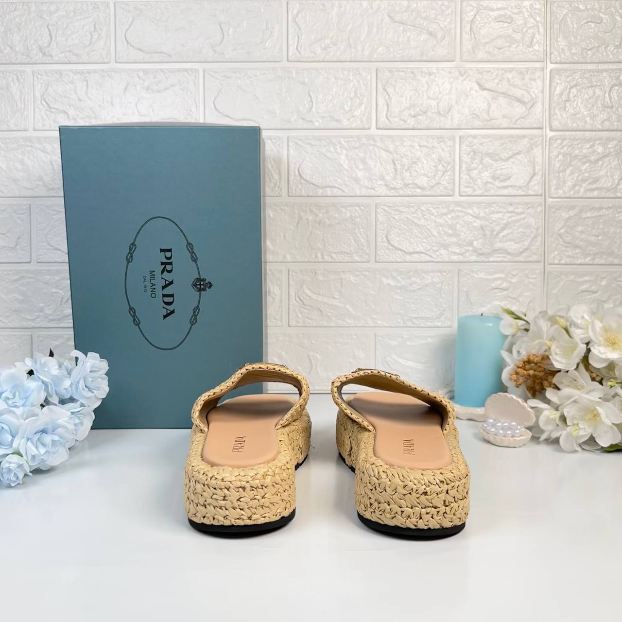 Raffia Slippers