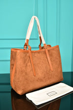 Emblem Medium Tote Bag in Suede