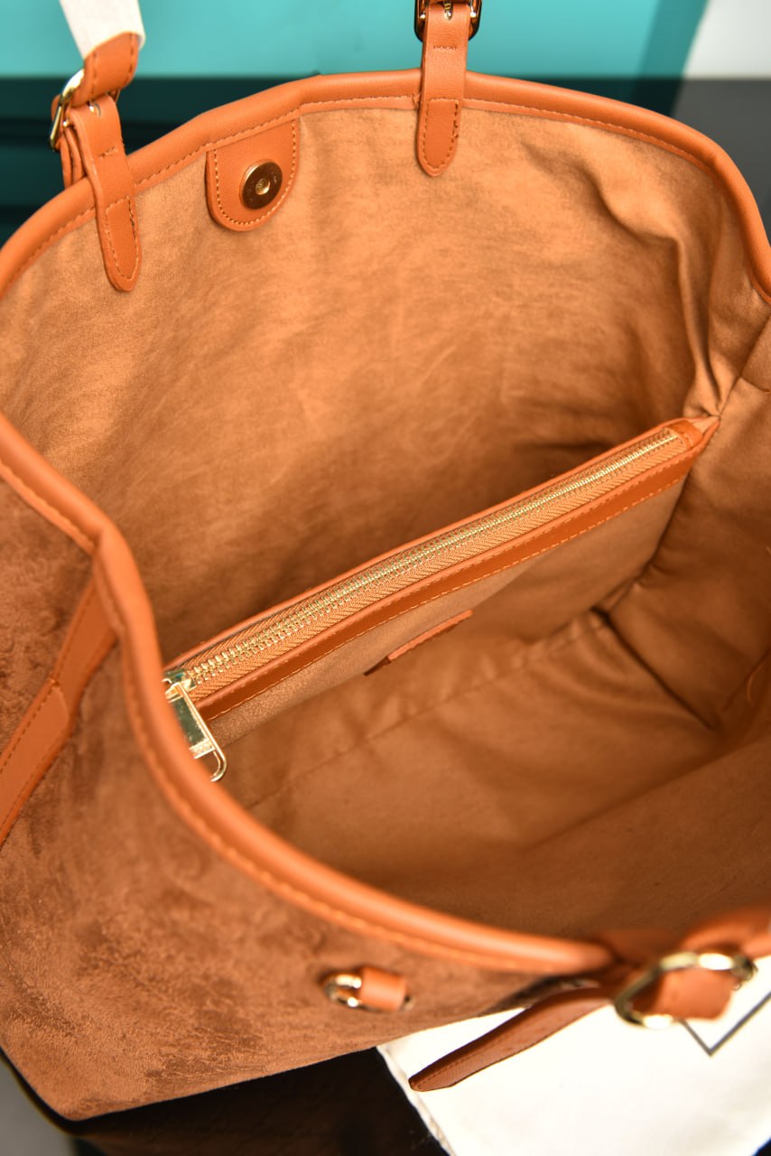 Emblem Medium Tote Bag in Suede